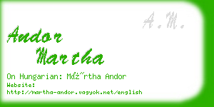 andor martha business card